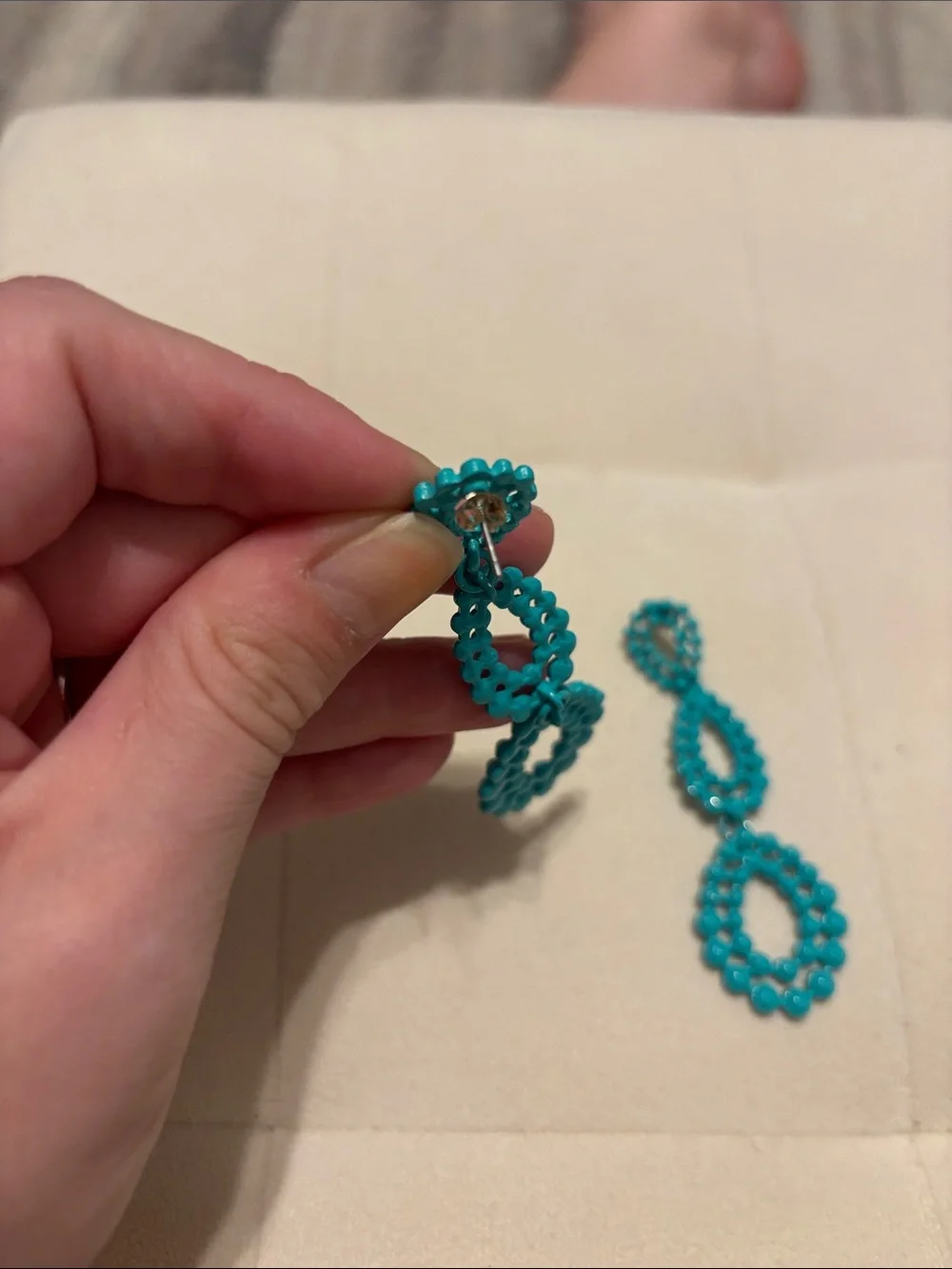 Turquoise Teardrop Beaded Dangle Earrings - Women Jewelry